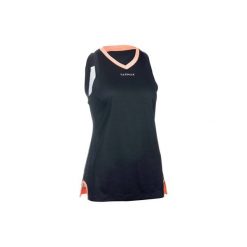 KOSZULKA T500 F granat-róż. Niebieskie bluzki sportowe damskie marki TARMAK, xs, z tkaniny. Za 39,99 zł.