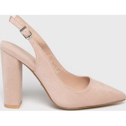 Answear - Czółenka Ideal Shoes. Czarne czółenka damskie marki ANSWEAR, bez wzorów, z materiału, bez obcasa, na obcasie, na klamry. Za 149,90 zł.