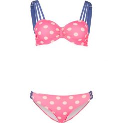 Bikini na fiszbinach (2 części) bonprix różowo-łososiowy. Różowe stroje kąpielowe damskie bonprix, w paski. Za 37,99 zł.