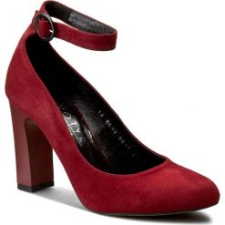 Creepersy damskie: Półbuty KOTYL - 5893 Bordo Zamsz