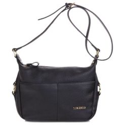Lorenzo Torebka Damska Crossbody Czarny. Czarne torebki klasyczne damskie Lorenzo, bez wzorów, ze skóry, bez dodatków. Za 309,00 zł.