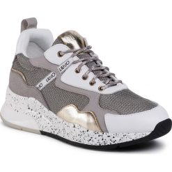 Sneakersy LIU JO - Karlie 35 BF0029 TX102 White 01111. Szare półbuty damskie Liu Jo, na co dzień, bez wzorów, ze skóry ekologicznej, bez obcasa, na koturnie, bez zapięcia. Za 699,00 zł.