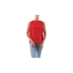 Bluzki Kaos Collezioni LP1TZ009. Czerwone bluzki damskie Kaos Collezioni, bez wzorów, bez kołnierzyka, bez rękawów. Za 282,65 zł.