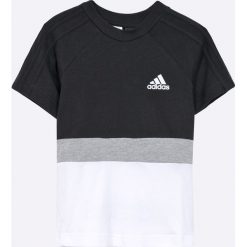 Adidas Performance - T-shirt dziecięcy 110-176 cm. Czarne t-shirty męskie marki adidas Performance, z bawełny, z okrągłym kołnierzem. Za 99,90 zł.