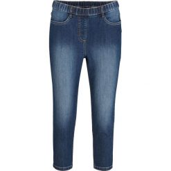 Dżinsy 3/4 z wygodnym paskiem bonprix ciemny denim. Czarne jeansy damskie bonprix. Za 79,99 zł.