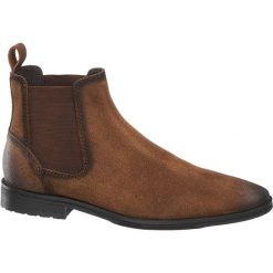 Sztyblety męskie AM SHOE brązowe. Pomarańczowe sztyblety męskie AM SHOE, ze skóry, bez zapięcia. Za 119,90 zł.