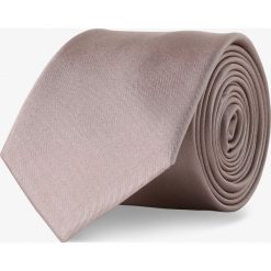 Finshley & Harding - Krawat jedwabny męski, beżowy. Brązowe krawaty męskie Finshley & Harding, bez wzorów, z jedwabiu, eleganckie. Za 129,95 zł.