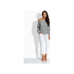 Swetry oversize damskie: LEMONIADE LS191 Kobiecy sweter z uroczymi dziurkami