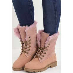Buty zimowe damskie: Różowe Traperki Voguish