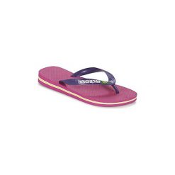 Japonki Havaianas BRASIL LOGO. Różowe klapki damskie Havaianas, bez wzorów, bez obcasa. Za 81,75 zł.