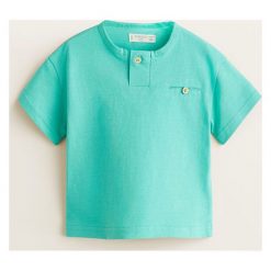 Mango Kids - T-shirt dziecięcy 80-104 cm. Białe t-shirty chłopięce marki Mango Kids, bez wzorów, z bawełny, bez rękawów. Za 19,90 zł.