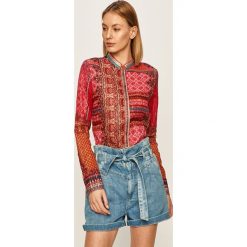 Desigual - Koszula. Brązowe bluzki damskie Desigual, s, w kwiaty, z tkaniny, klasyczne, z klasycznym kołnierzykiem, z długim rękawem. W wyprzedaży za 239,90 zł.