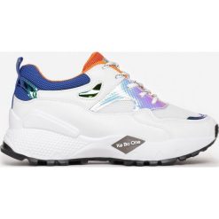 Biało-Pomarańczowe Sneakersy Collin. Białe sneakersy damskie Renee, z jeansu. Za 99,99 zł.
