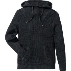 Swetry klasyczne męskie: Sweter z kapturem Regular Fit bonprix antracytowy melanż