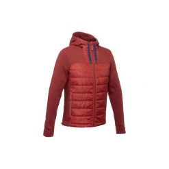 Sweter turystyczny NH500 Hybrid męski. Niebieskie swetry męskie QUECHUA, xs, bez wzorów, z poliesteru, bez kołnierzyka, bez kaptura. W wyprzedaży za 69,99 zł.