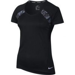 Topy sportowe damskie: Nike Koszulka damska W Dry Miler Top Crew PR czarna r. L (854937 010)