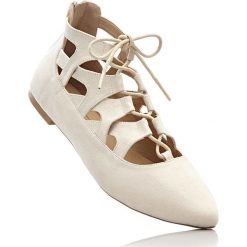 Baleriny bonprix piaskowy. Brązowe baleriny damskie lakierowane bonprix. Za 32,99 zł.