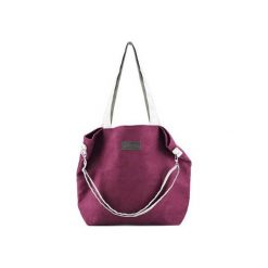 Duża torba typu shopper Mili Duo MD1 - burgund. Czerwone torby damskie na zakupy marki Militu, w paski, duże, bez dodatków. Za 189,00 zł.