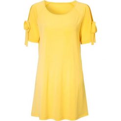 Cellbes Tunika żółty female żółty 42/44. Żółte tuniki damskie Cellbes, bez wzorów, z dżerseju, z okrągłym kołnierzem, bez rękawów. W wyprzedaży za 47,00 zł.
