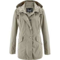 Lekka kurtka przejściowa z kapturem bonprix khaki. Zielone kurtki damskie bonprix, bez wzorów. Za 149,99 zł.