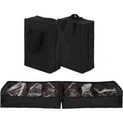Torba podróżna w kolorze czarnym na obuwie - (S)35 x (W)50 x (G)20 cm. Czarne torby podróżne Domowy niezbędnik, bez wzorów, z tkaniny. W wyprzedaży za 39,95 zł.