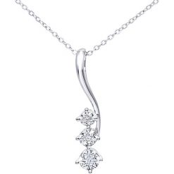Złoty naszyjnik z diamentową zawieszką - dł. 45 cm. Szare naszyjniki damskie REVONI, z diamentem, złote. W wyprzedaży za 489,95 zł.