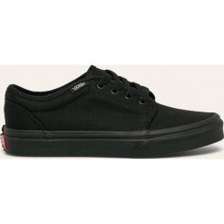 Vans - Tenisówki dziecięce. Czarne trampki chłopięce Vans, bez wzorów, z gumy, z okrągłym noskiem, bez zapięcia. Za 219,90 zł.