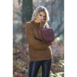 Sweter F591. Swetry damskie Fobya, s, bez wzorów, z wełny, bez rękawów, bez kaptura. Za 142,50 zł.
