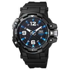 Zegarek Q&Q VR82-001 Męski Wodoszczelny Czarny. Czarne zegarki męskie Q&Q. Za 129,26 zł.