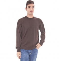 Sweter w kolorze brązowym. Brązowe swetry klasyczne męskie Just Cavalli, Calvin Klein, Lee, m, z okrągłym kołnierzem. W wyprzedaży za 129,95 zł.