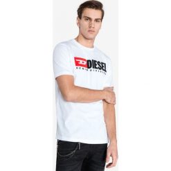 Diesel Just Division Koszulka Biały. Białe t-shirty męskie Diesel, l, z haftami, z bawełny, bez kołnierzyka, krótkie. Za 266,95 zł.
