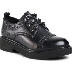 Oxfordy BIG STAR - GG274480 Black. Czarne półbuty damskie BIG STAR, na co dzień, z aplikacjami, ze skóry, retro, bez obcasa, na obcasie, bez zapięcia. Za 249,00 zł.
