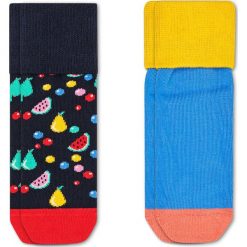 Happy Socks - Skarpetki dziecięce. Czarne skarpetki dziewczęce Happy Socks, bez wzorów, z elastanu. Za 39,90 zł.