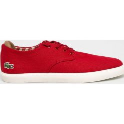 Lacoste - Tenisówki. Czerwone trampki męskie Lacoste, z materiału. W wyprzedaży za 259,90 zł.