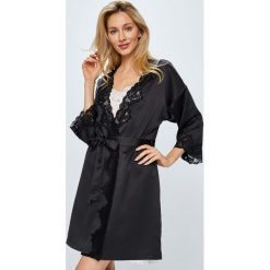Lauren Ralph Lauren - Szlafrok. Czarne szlafroki damskie marki Lauren Ralph Lauren, s, z poliesteru. W wyprzedaży za 239,90 zł.