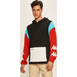 Kappa - Bluza. Czarne bluzy męskie Kappa, s, z nadrukiem, z bawełny, z kapturem, bez rękawów, z kapturem. Za 349,90 zł.