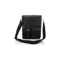 Czarna listonoszka torba skórzana na ramię. Czarne torby męskie skórzane Paolo Peruzzi, w paski, ze skóry, eleganckie, na ramię. Za 252,89 zł.