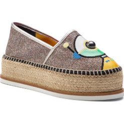 Espadryle ESPADRILLES - J.Robot.T 22184-35791-1 Glitter/Multi. Szare espadryle damskie Espadrilles, bez wzorów, ze skóry, bez obcasa, na obcasie. W wyprzedaży za 339,00 zł.