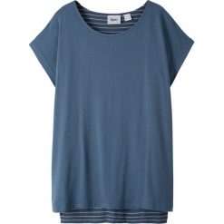Shirt 2 w 1 bonprix indygo-jasnoszary melanż. Niebieskie bluzki dziewczęce bonprix, bez wzorów, bez kołnierzyka, bez rękawów, bez kaptura. Za 59,99 zł.