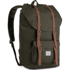 Plecak HERSCHEL - Lil Amer 10014-03011 Dark Olive/Saddle Brown. Zielone torby męskie skórzane Herschel, bez wzorów, z materiału. Za 469,00 zł.