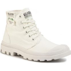 Trapery PALLADIUM - Pampa Hi Organic 76199-116-M Star White. Białe trapery damskie Palladium, z tworzywa sztucznego, klasyczne, bez obcasa, bez zapięcia. Za 399,00 zł.