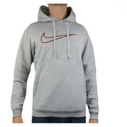 Nike NSW Nike Logo Hoodie 804656-063. Szare bluzy męskie Nike, s, bez wzorów, z bawełny, bez kołnierzyka, bez rękawów, bez kaptura. W wyprzedaży za 199,99 zł.