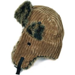 Czapka damska Uszanka Sztruksowa brązowa. Brązowe czapki zimowe damskie Art of Polo, ze sztruksu. Za 37,60 zł.