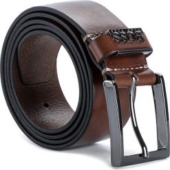 Pasek Męski BOSS - Senol 50281069 90 Medium Brown 210. Pomarańczowe paski męskie Boss, w paski, ze skóry. W wyprzedaży za 319,00 zł.