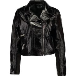 Bomberki damskie: Missguided Plus BIKER Kurtka ze skóry ekologicznej black