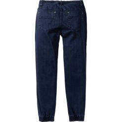 Spodnie ze stretchem, bez zamka SLIM FIT STRAIGHT bonprix ciemnoniebieski. Niebieskie joggery męskie marki bonprix. Za 59,99 zł.
