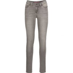 Dżinsy SKINNY bonprix jasnoszary denim. Szare jeansy damskie marki bonprix, z denimu. Za 99,99 zł.