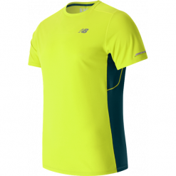 New Balance MT63223FFY. Żółte t-shirty męskie marki New Balance, s, z poliesteru, do biegania. W wyprzedaży za 59,99 zł.