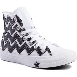 Trampki CONVERSE - Ctas Hi 565376C White/Black/White. Czarne półbuty damskie Converse, bez wzorów, z gumy, bez zapięcia. W wyprzedaży za 239,00 zł.