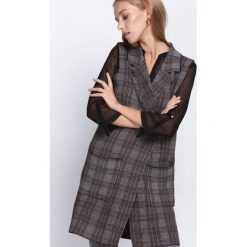 Brązowa Kamizelka Right Feelings. Pomarańczowe kamizelki damskie Born2be, uniwersalny, w kratkę, bez kaptura. Za 39,99 zł.